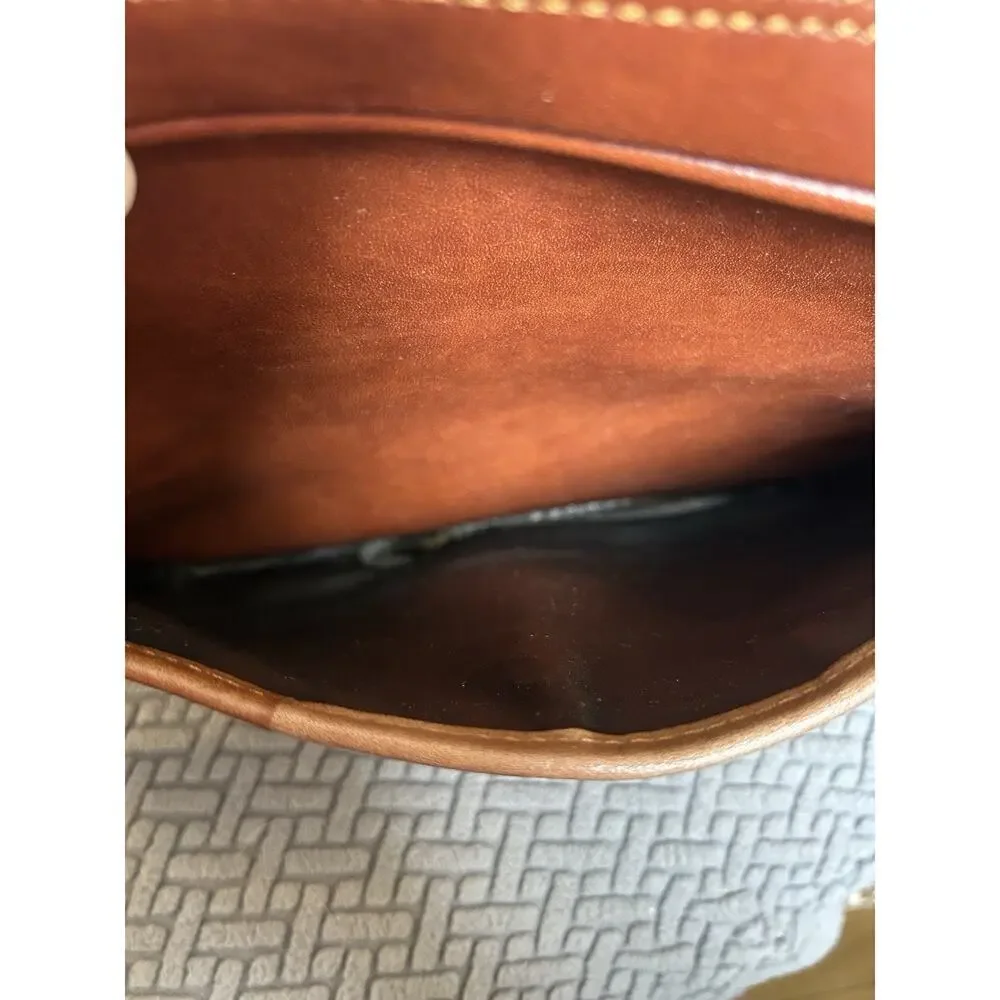 Baron Duck Brown Italian Leather Purse With Tags Handbag Crossbody Classy